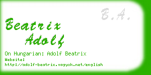 beatrix adolf business card